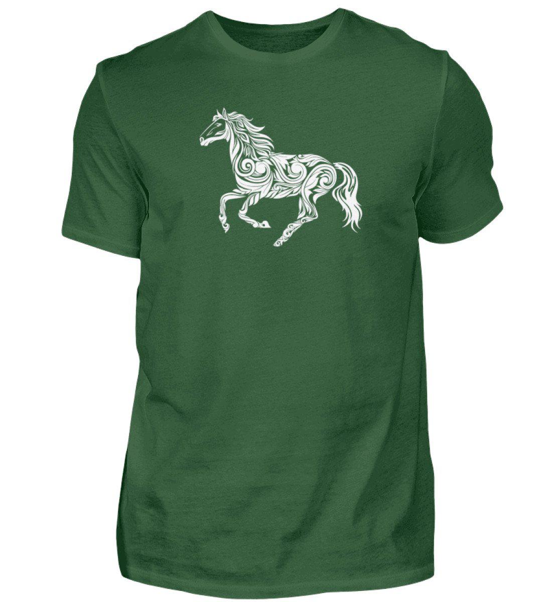 Pferd Abstrakt · Herren T-Shirt-Herren Basic T-Shirt-Bottle Green-S-Agrarstarz