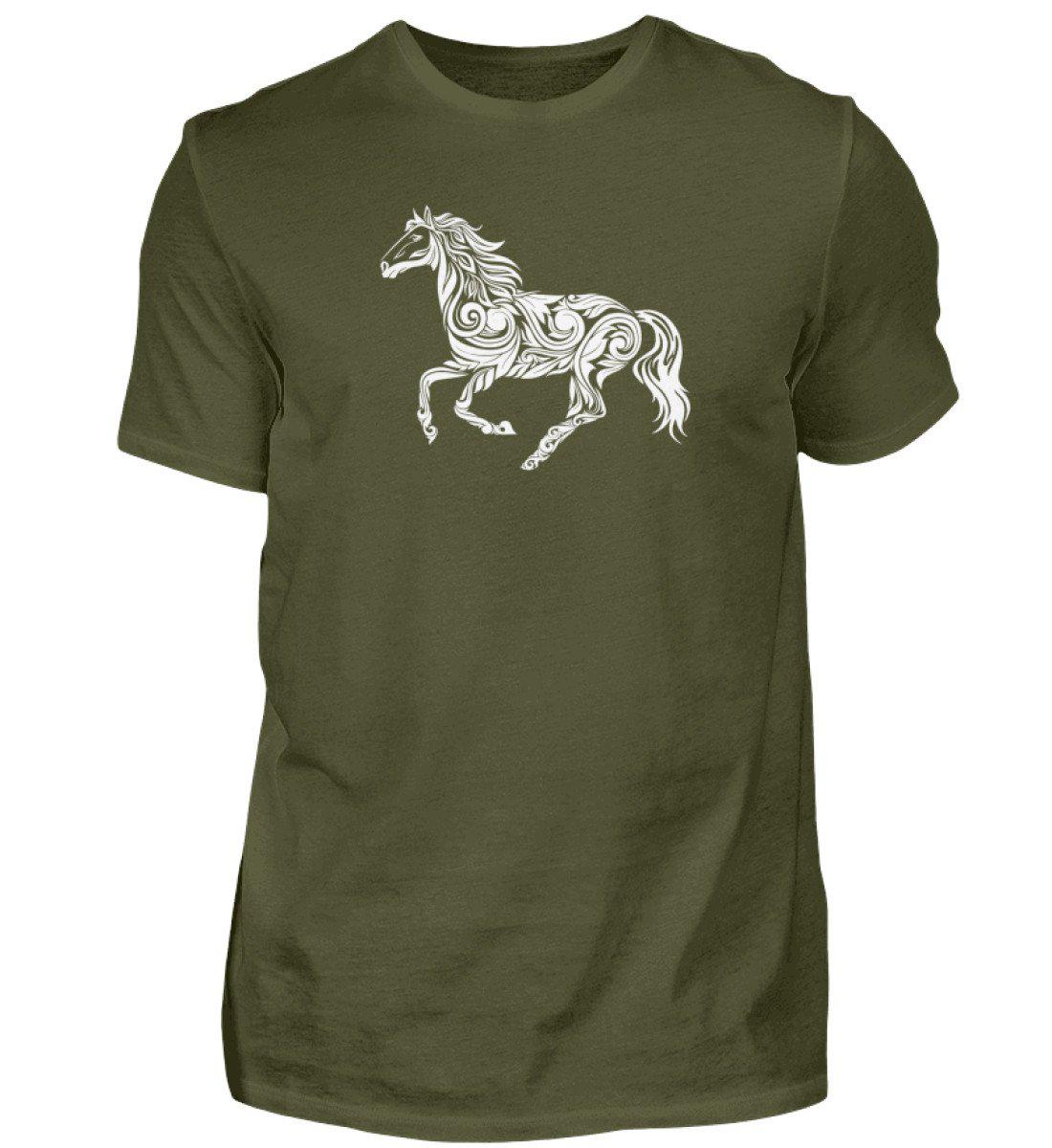 Pferd Abstrakt · Herren T-Shirt-Herren Basic T-Shirt-Urban Khaki-S-Agrarstarz