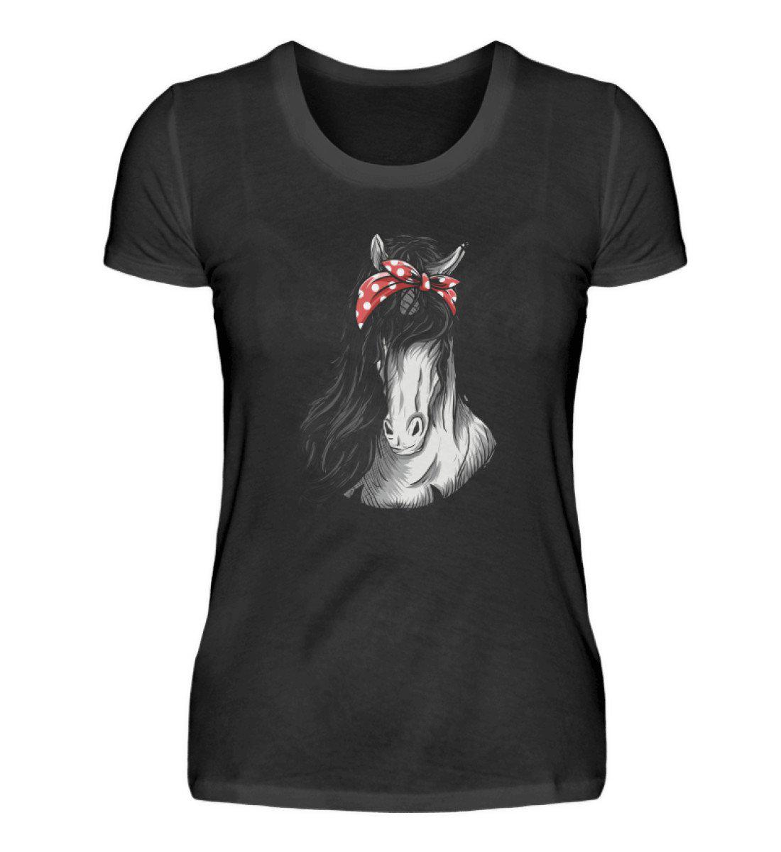 Pferd Band · Damen T-Shirt-Damen Basic T-Shirt-Black-S-Agrarstarz