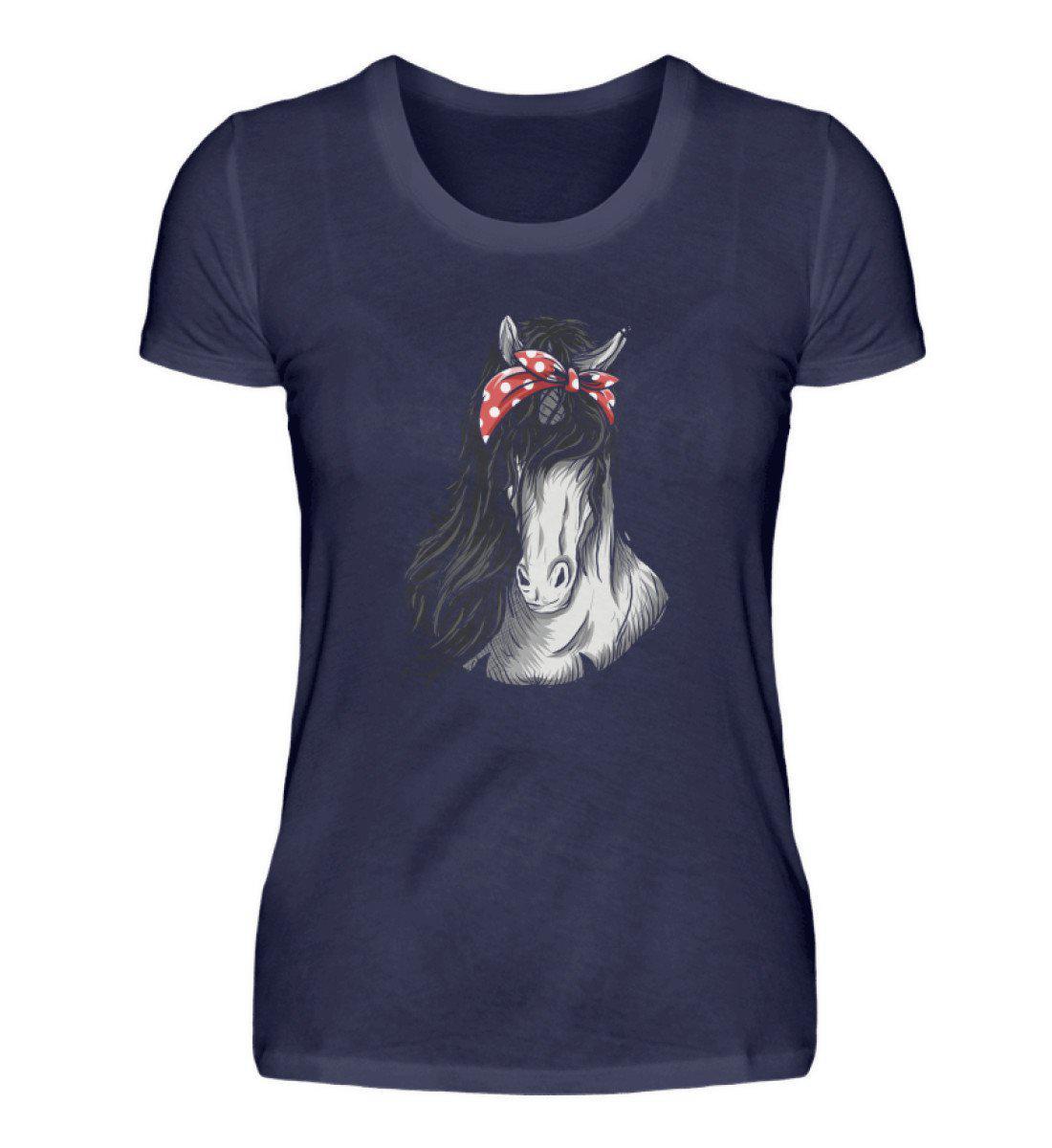 Pferd Band · Damen T-Shirt-Damen Basic T-Shirt-Navy-S-Agrarstarz