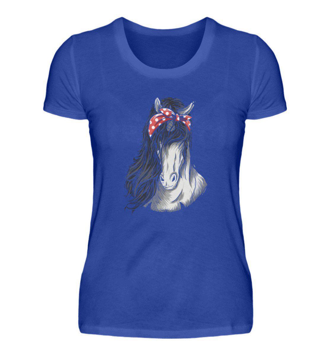 Pferd Band · Damen T-Shirt-Damen Basic T-Shirt-Neon Blue-S-Agrarstarz