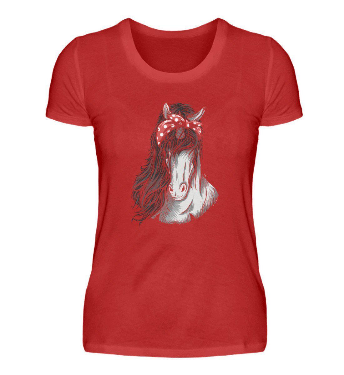 Pferd Band · Damen T-Shirt-Damen Basic T-Shirt-Red-S-Agrarstarz