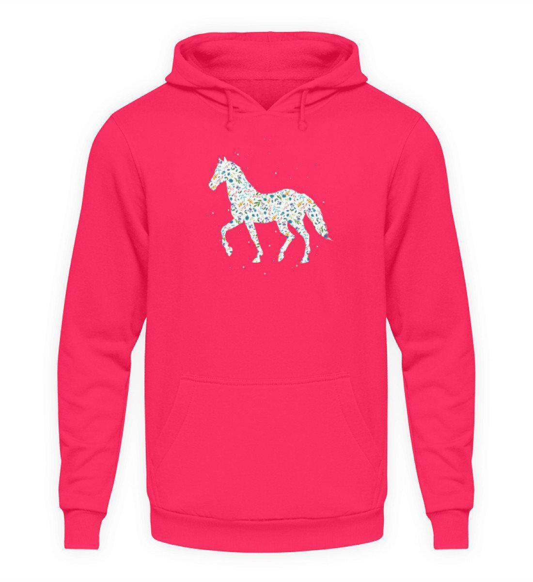 Pferd Blumen · Unisex Kapuzenpullover Hoodie-Unisex Hoodie-Hot Pink-S-Agrarstarz
