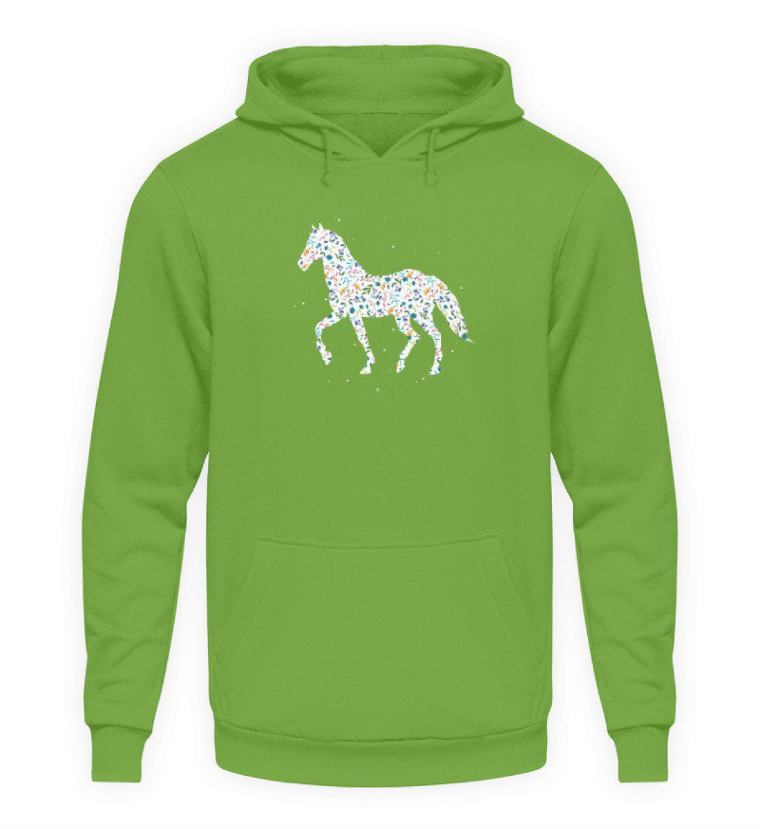 Pferd Blumen · Unisex Kapuzenpullover Hoodie-Unisex Hoodie-LimeGreen-S-Agrarstarz