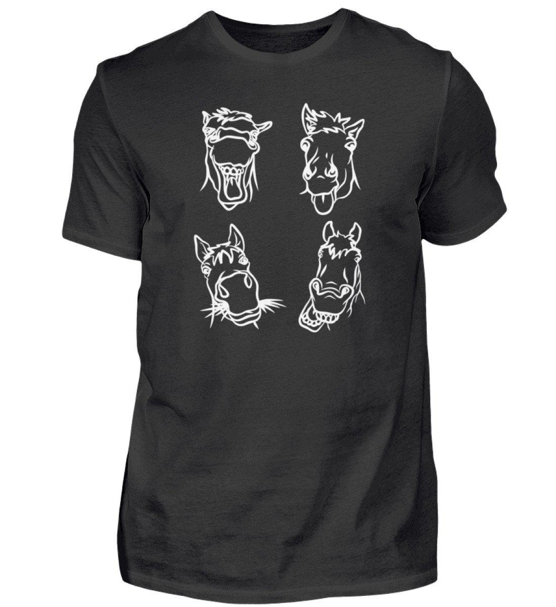 Pferd Gesichter · Herren T-Shirt-Herren Basic T-Shirt-Black-S-Agrarstarz