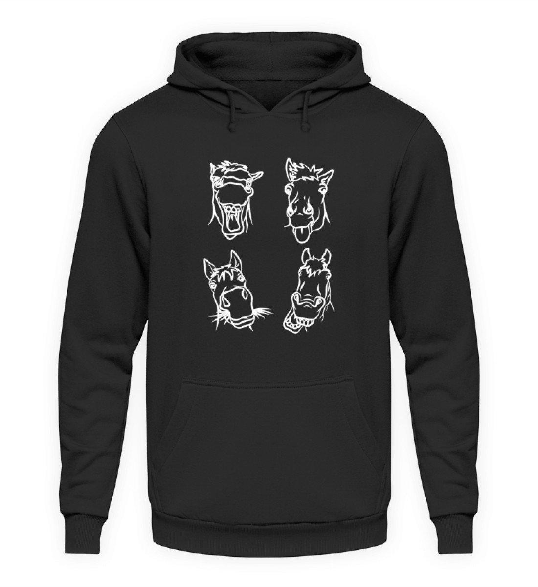 Pferd Gesichter · Unisex Kapuzenpullover Hoodie-Unisex Hoodie-Jet Black-S-Agrarstarz