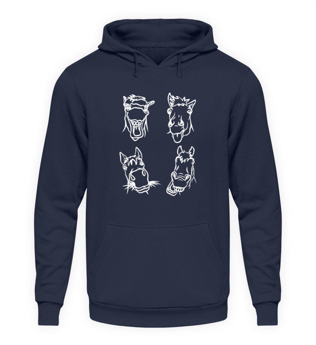 Pferd Gesichter · Unisex Kapuzenpullover Hoodie-Unisex Hoodie-Oxford Navy-S-Agrarstarz