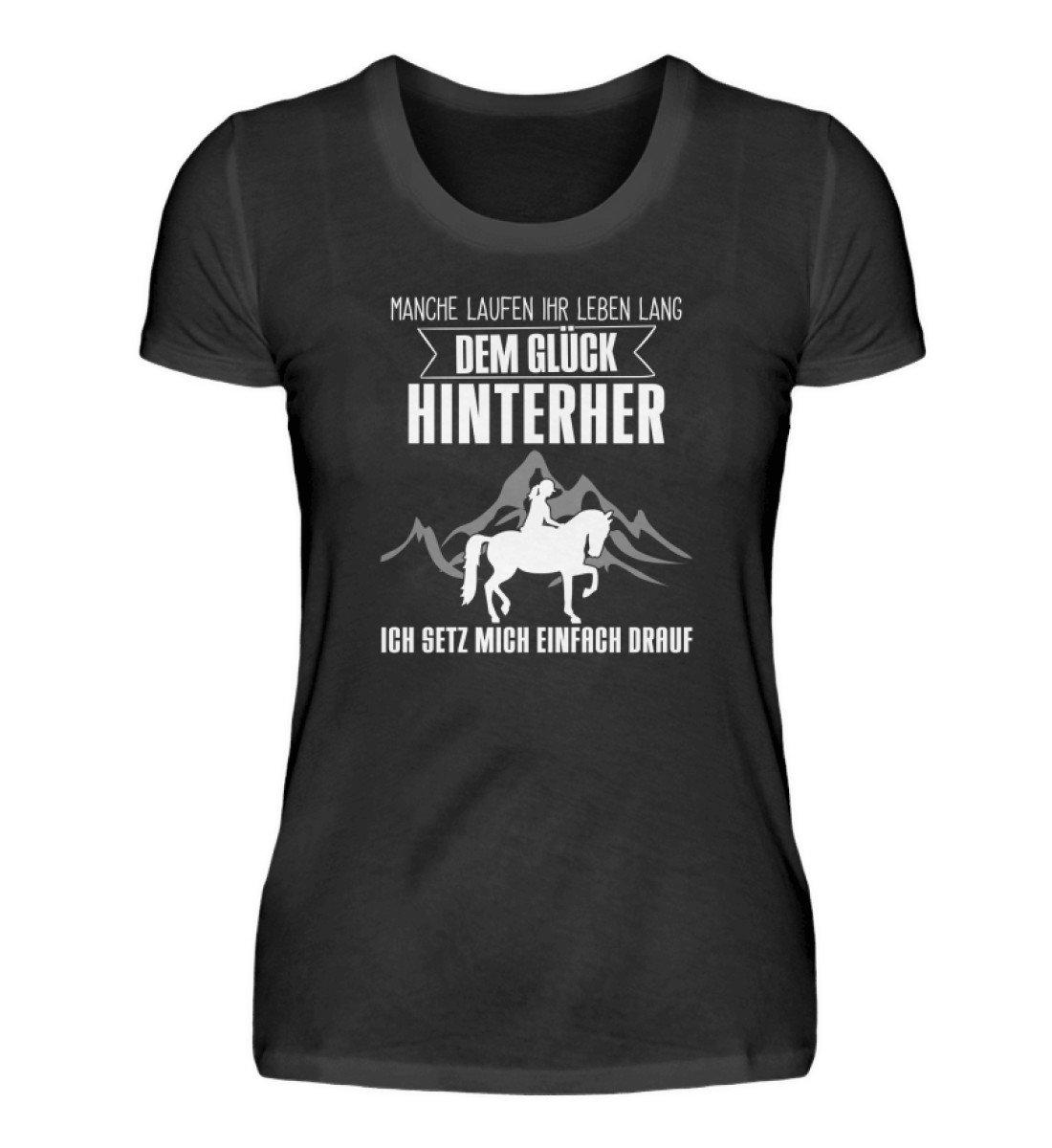 Pferd Glück · Damen T-Shirt-Damen Basic T-Shirt-Black-S-Agrarstarz