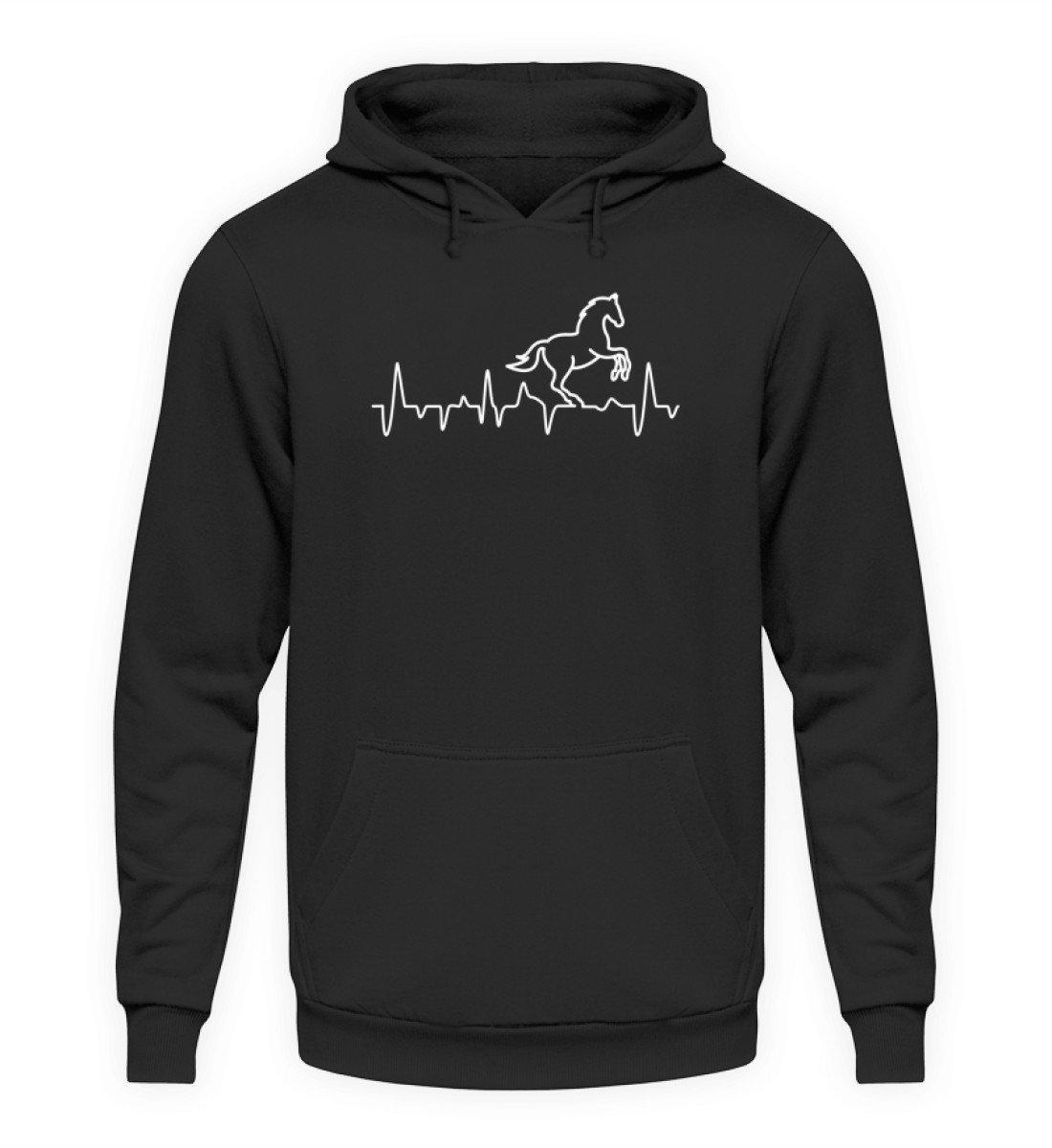 Pferd Heartbeat · Unisex Kapuzenpullover Hoodie-Unisex Hoodie-Jet Black-S-Agrarstarz