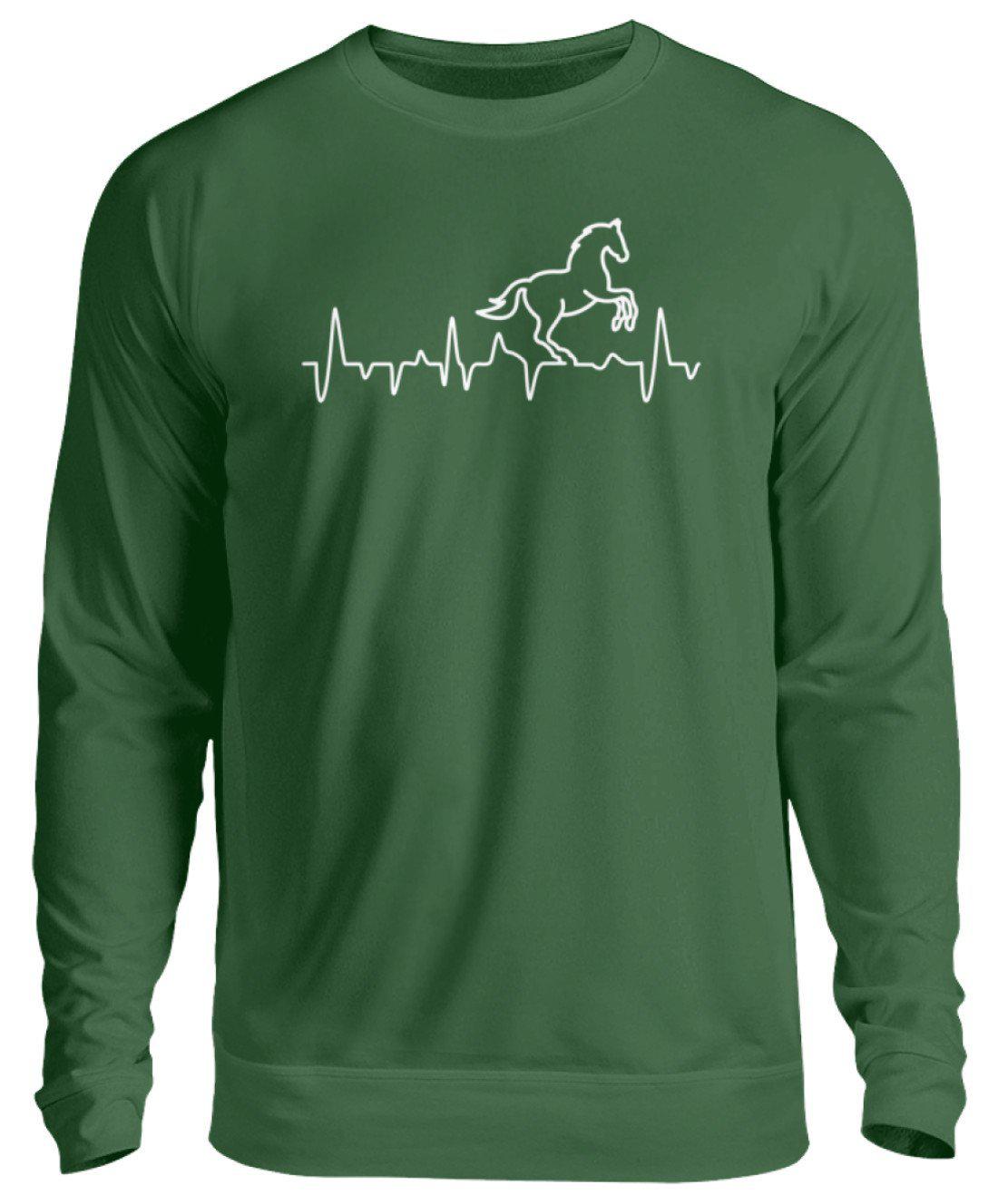 Pferd Heartbeat · Unisex Sweatshirt Pullover-Unisex Sweatshirt-Bottle Green-S-Agrarstarz