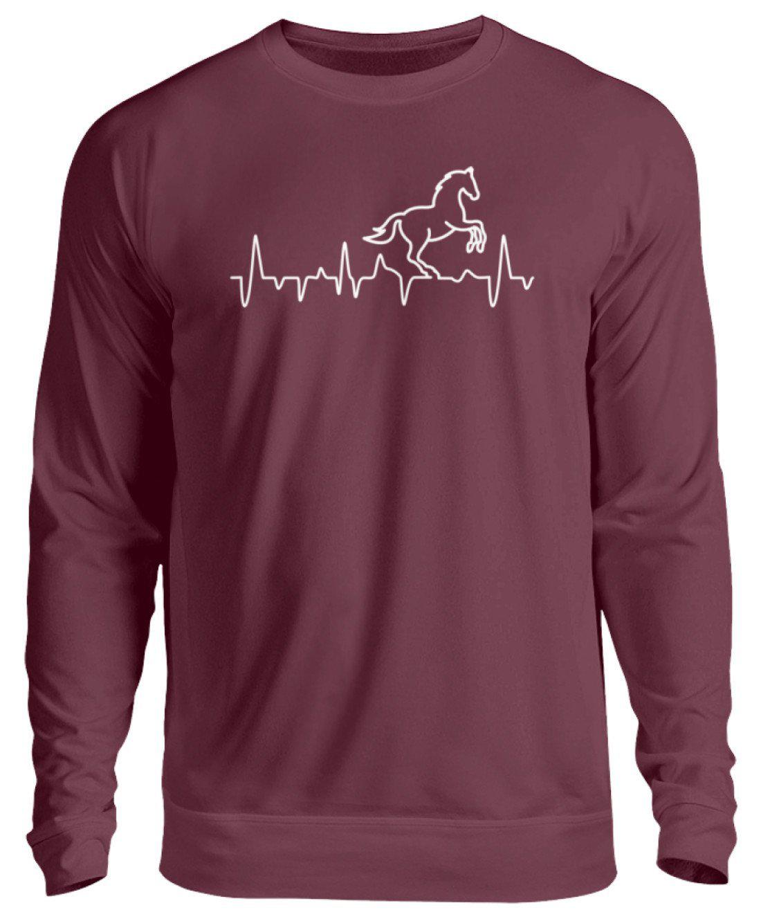 Pferd Heartbeat · Unisex Sweatshirt Pullover-Unisex Sweatshirt-Burgundy-S-Agrarstarz