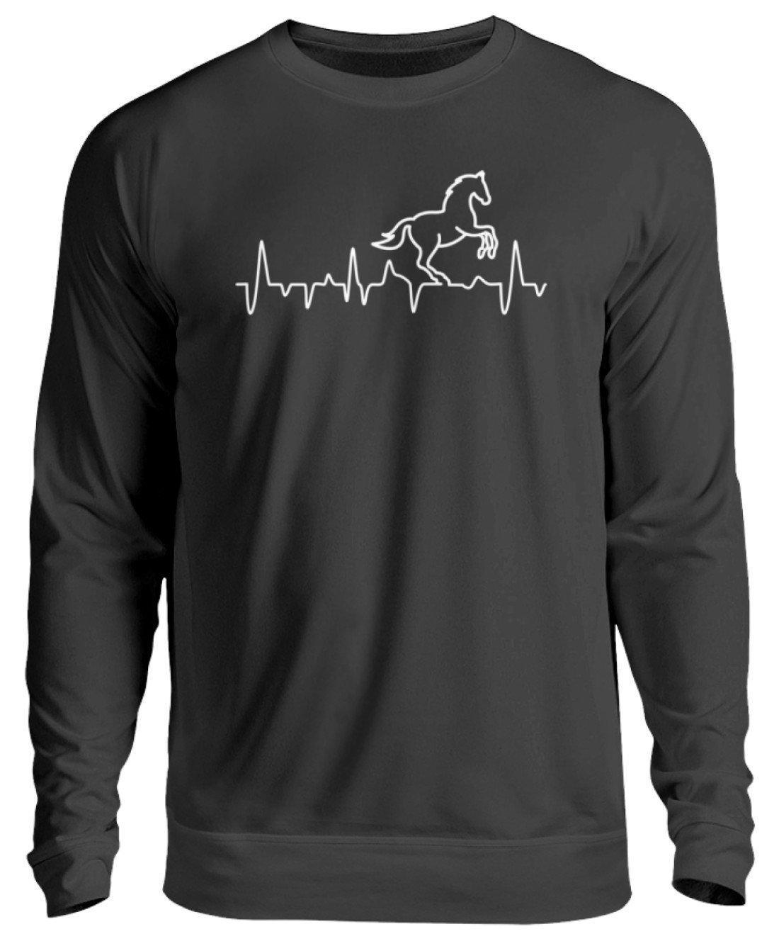 Pferd Heartbeat · Unisex Sweatshirt Pullover-Unisex Sweatshirt-Jet Black-S-Agrarstarz