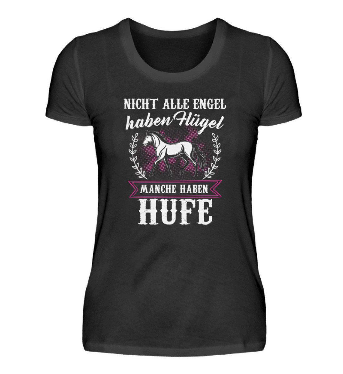 Pferd Hufe statt Flügel · Damen T-Shirt-Damen Basic T-Shirt-Black-S-Agrarstarz