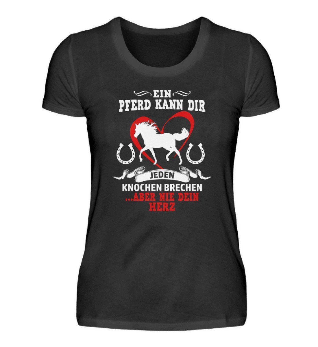 Pferd Knochen brechen · Damen T-Shirt-Damen Basic T-Shirt-Black-S-Agrarstarz
