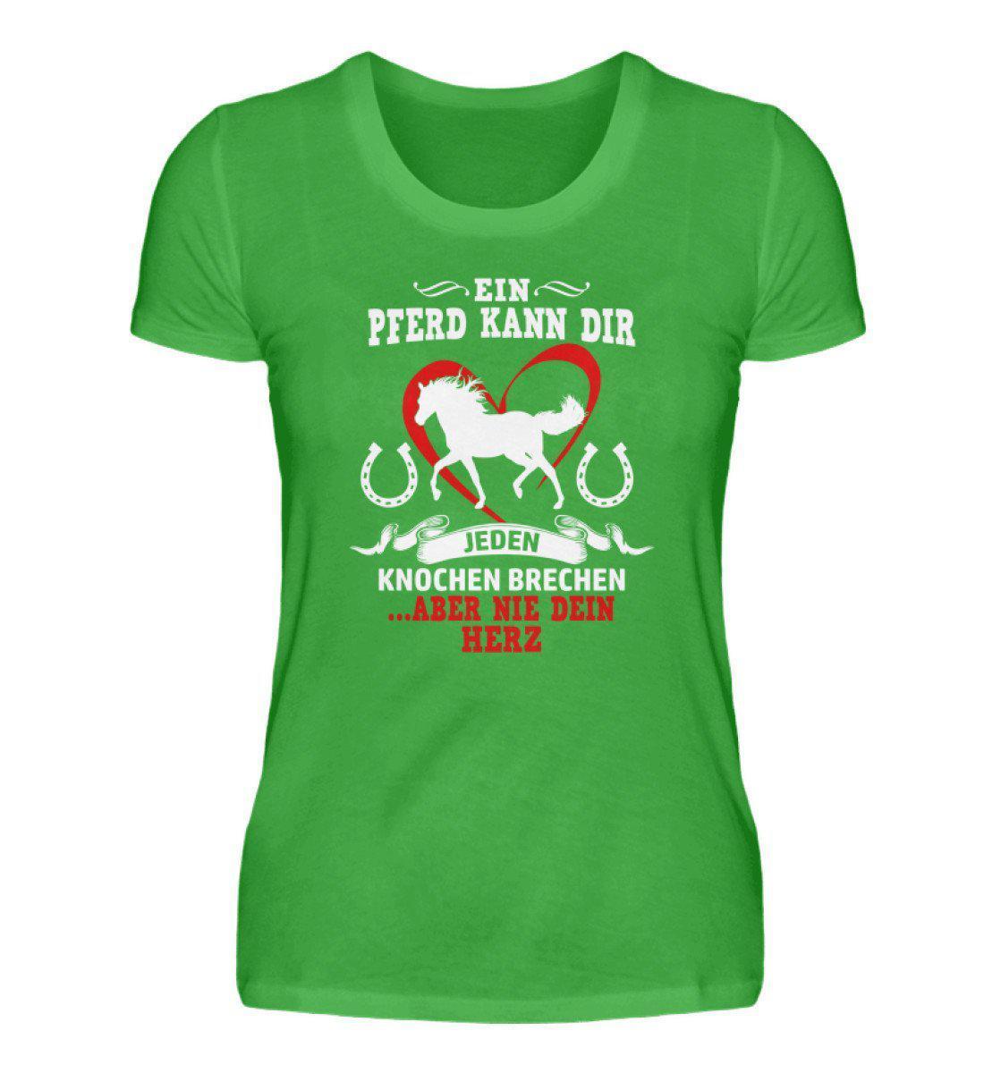 Pferd Knochen brechen · Damen T-Shirt-Damen Basic T-Shirt-Green Apple-S-Agrarstarz
