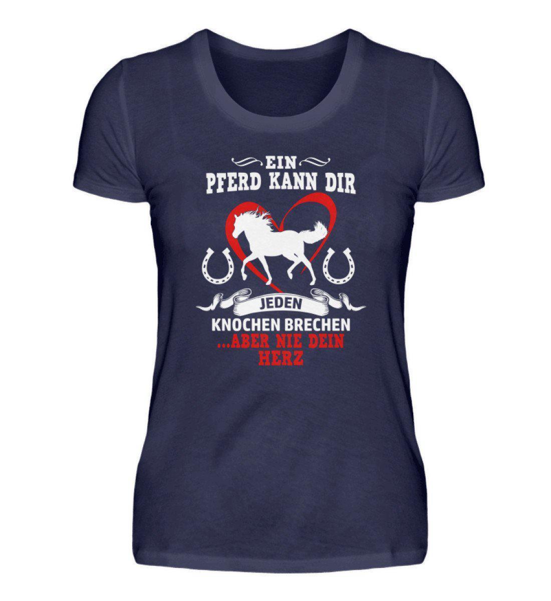 Pferd Knochen brechen · Damen T-Shirt-Damen Basic T-Shirt-Navy-S-Agrarstarz