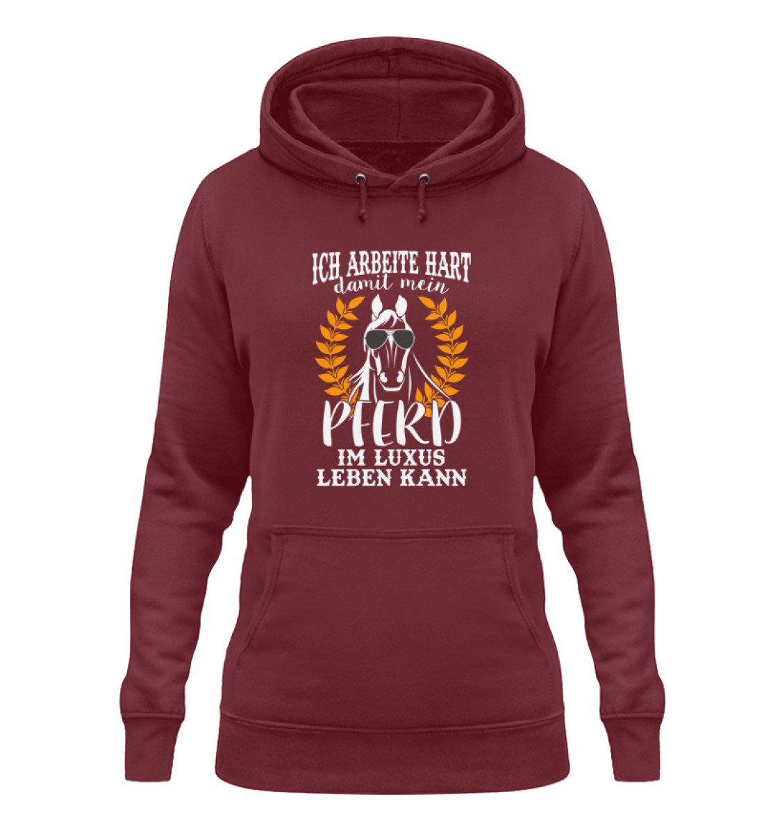 Pferd Luxus · Damen Hoodie-Damen Hoodie-Burgundy-XS-Agrarstarz