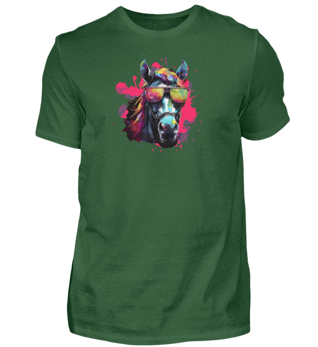 Pferd Sonnenbrille · Herren T-Shirt-Herren Basic T-Shirt-Bottle Green-S-Agrarstarz