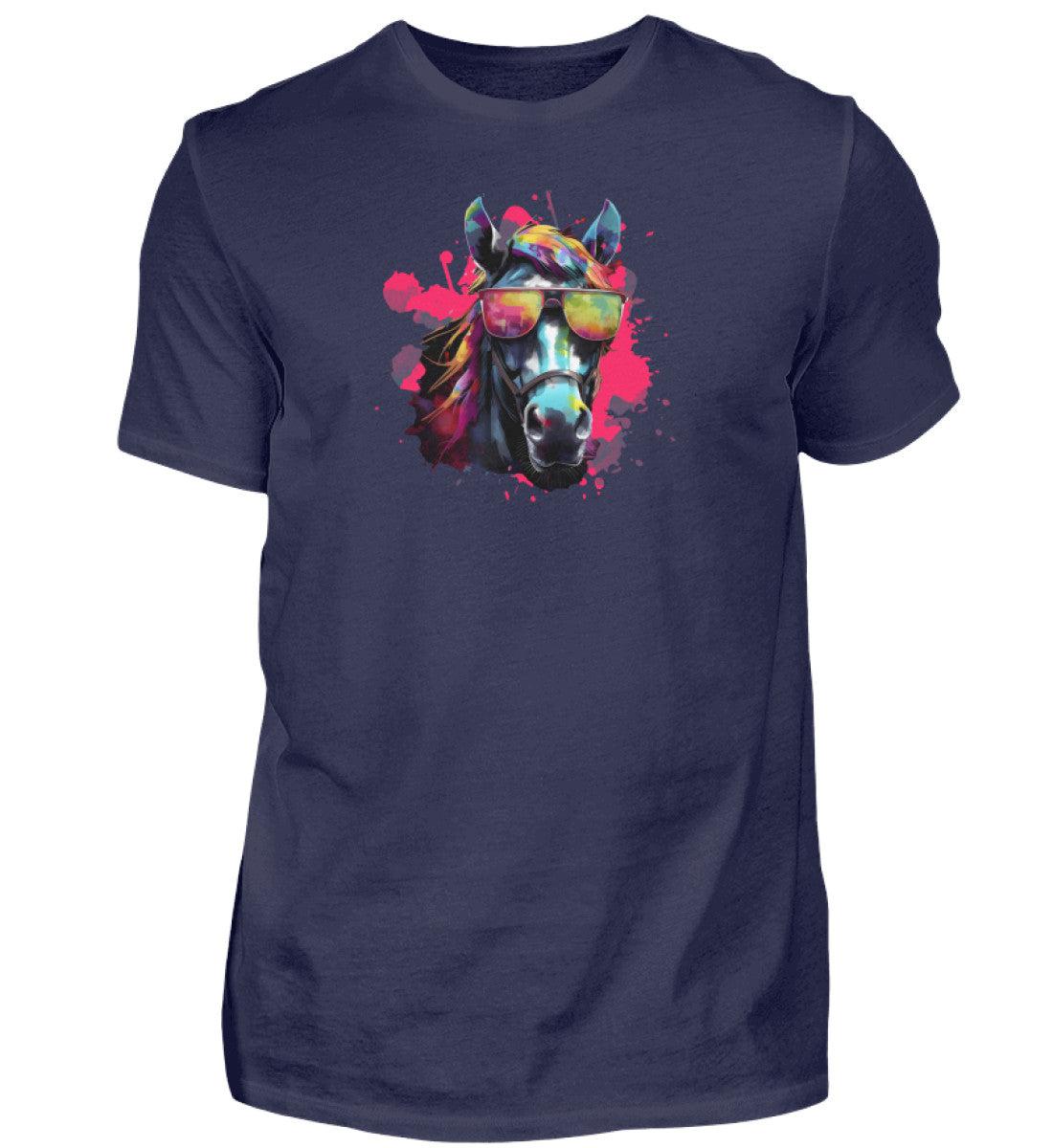 Pferd Sonnenbrille · Herren T-Shirt-Herren Basic T-Shirt-Navy-S-Agrarstarz