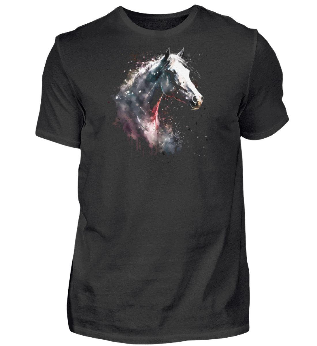 Pferd Wasserfarben 3 · Herren T-Shirt-Herren Basic T-Shirt-Black-XS-Agrarstarz