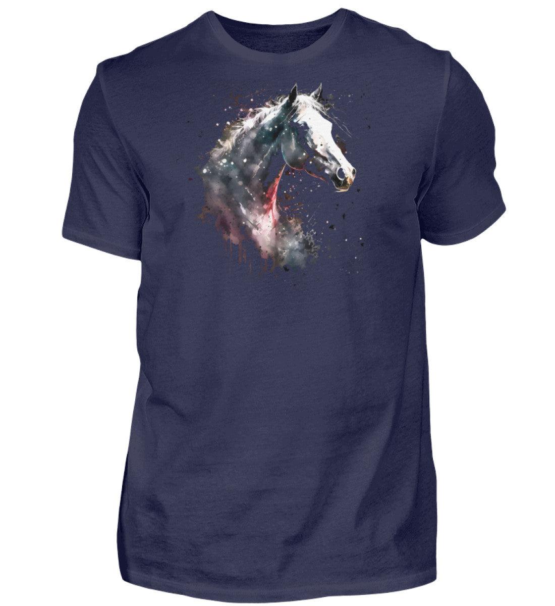 Pferd Wasserfarben 3 · Herren T-Shirt-Herren Basic T-Shirt-Navy-S-Agrarstarz