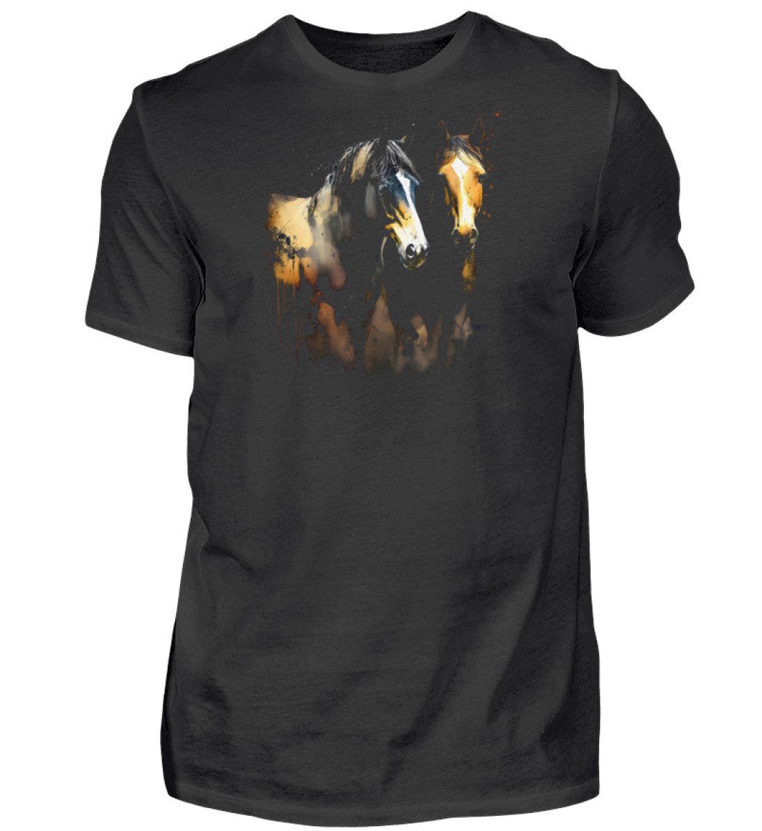 Pferd Wasserfarben · Herren T-Shirt-Herren Basic T-Shirt-Black-XS-Agrarstarz