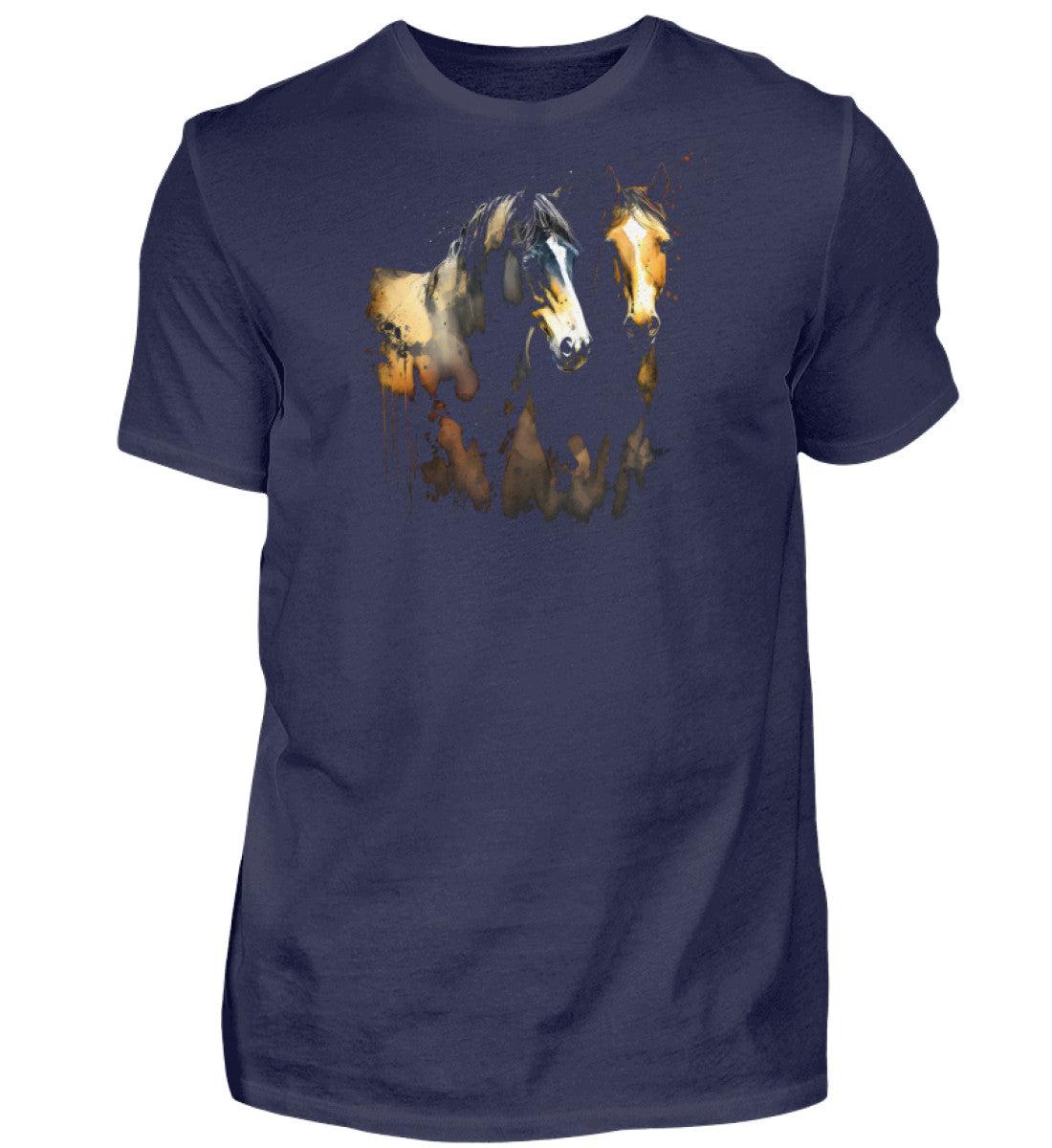 Pferd Wasserfarben · Herren T-Shirt-Herren Basic T-Shirt-Navy-S-Agrarstarz