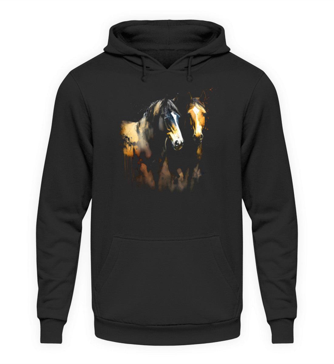 Pferd Wasserfarben · Unisex Kapuzenpullover Hoodie-Unisex Hoodie-Deep Black-XS-Agrarstarz