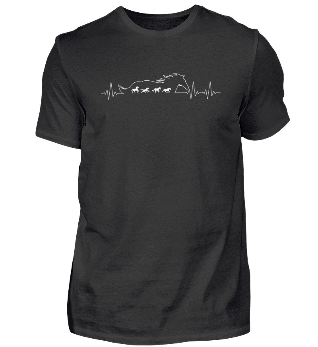 Pferde Heartbeat · Herren T-Shirt-Herren Basic T-Shirt-Black-S-Agrarstarz