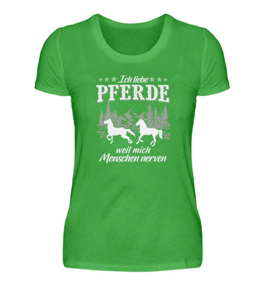 Pferde Menschen nerven · Damen T-Shirt-Damen Basic T-Shirt-Green Apple-S-Agrarstarz