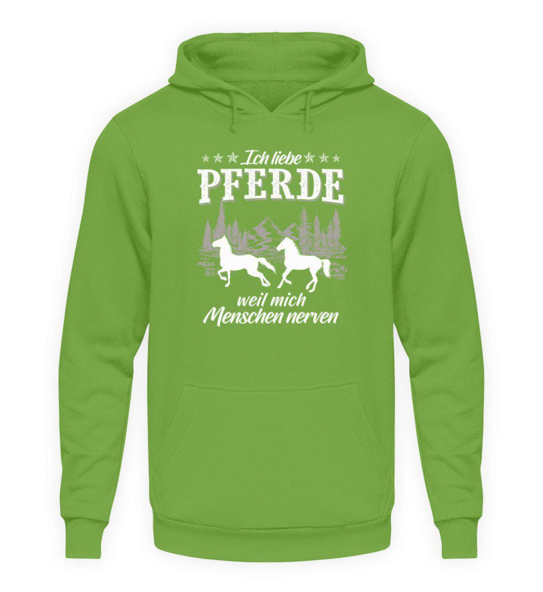 Pferde Menschen nerven · Unisex Kapuzenpullover Hoodie-Unisex Hoodie-LimeGreen-S-Agrarstarz