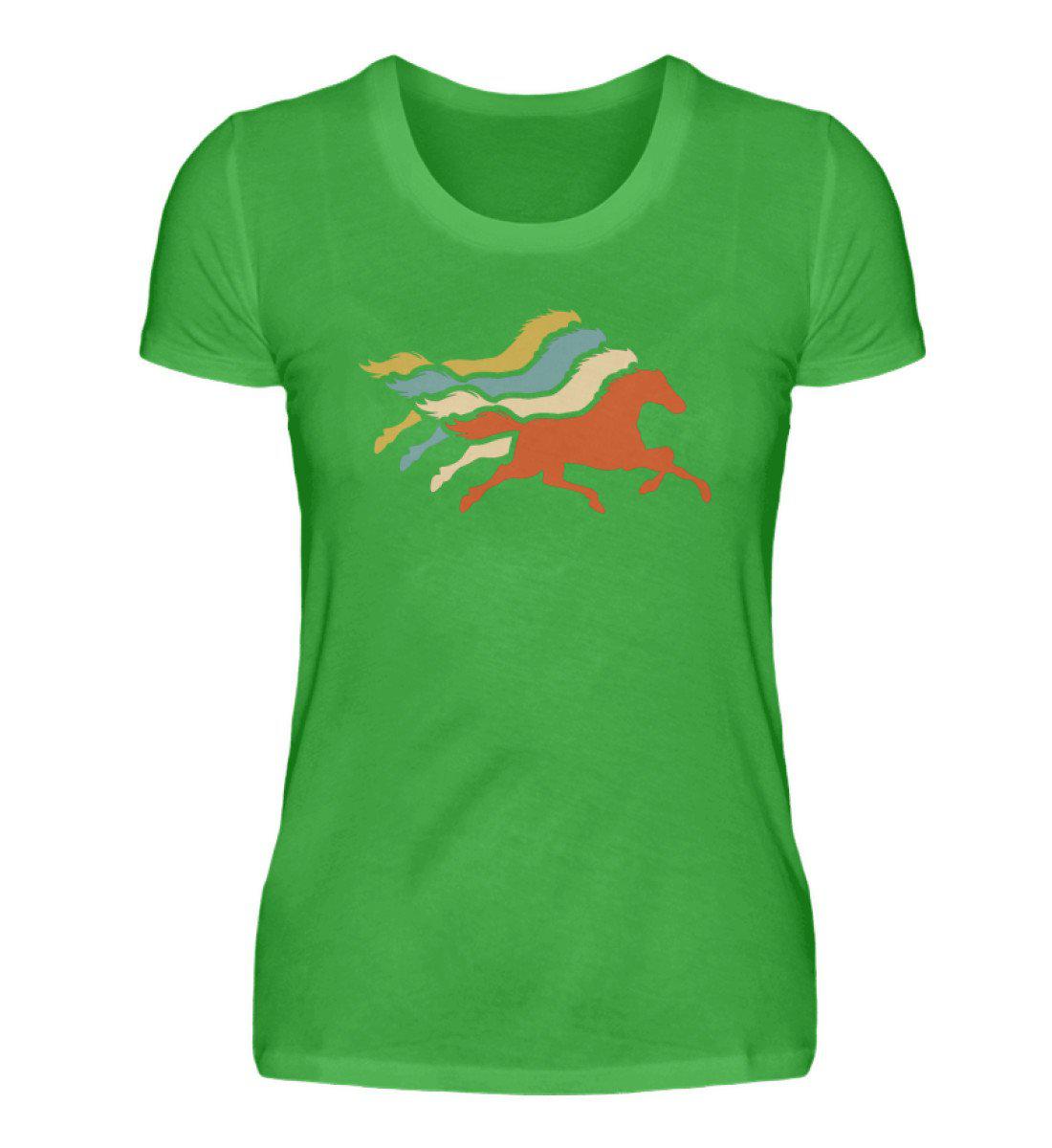 Pferde Retro · Damen T-Shirt-Damen Basic T-Shirt-Green Apple-S-Agrarstarz
