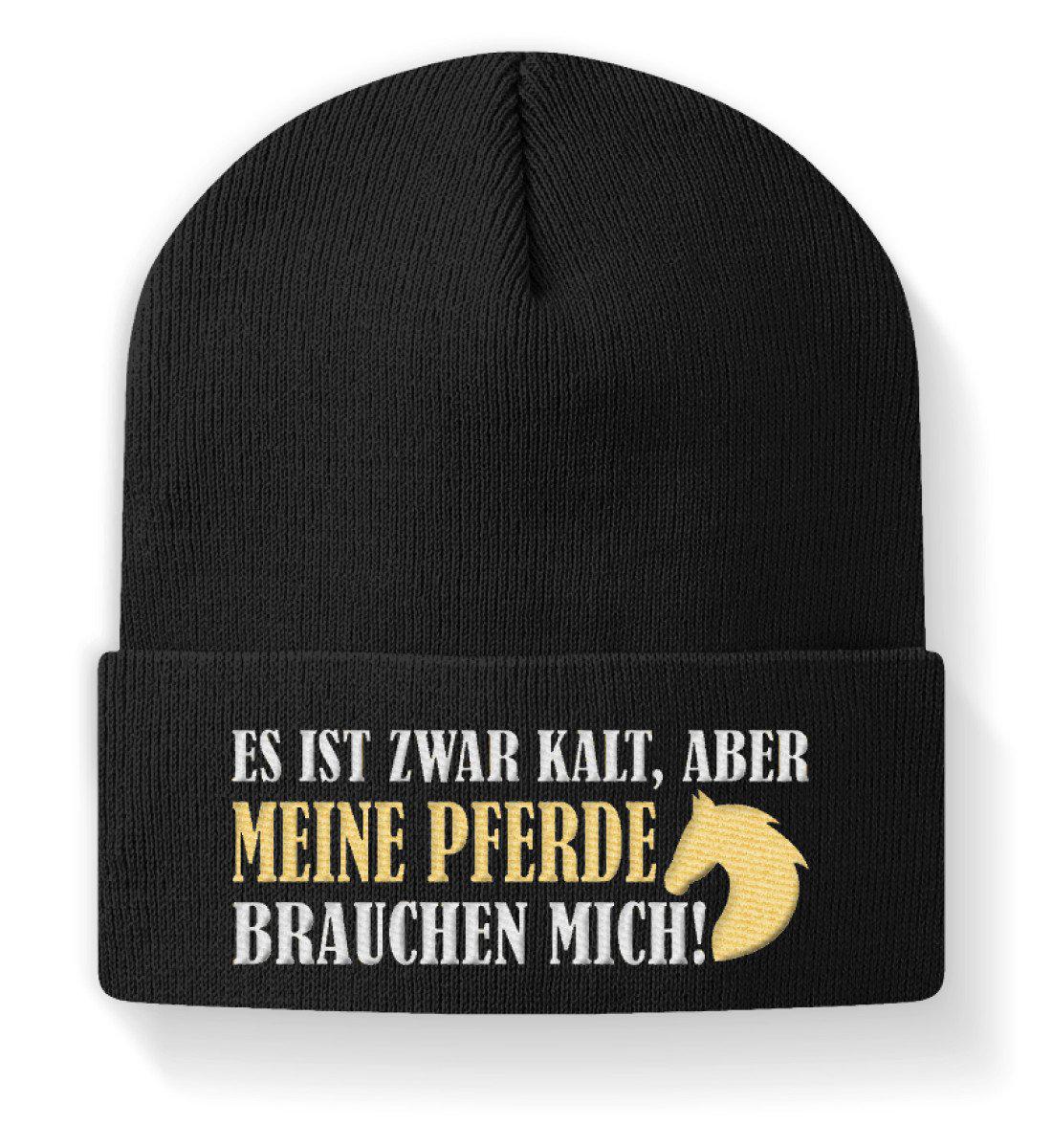 Pferde brauchen mich · Beanie Mütze-Beanie mit Stick-Black-M-Agrarstarz