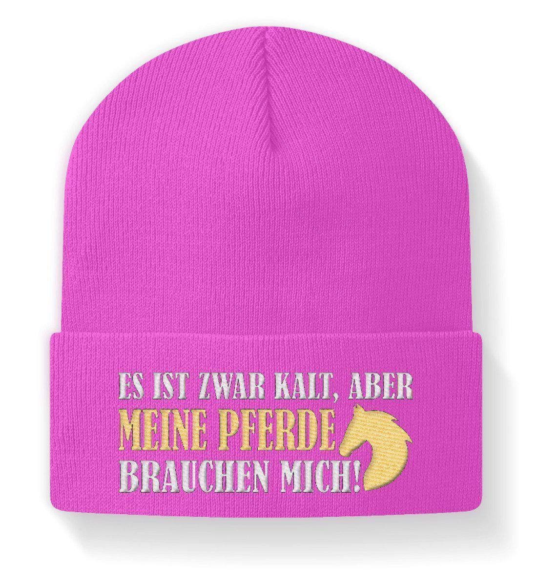 Pferde brauchen mich · Beanie Mütze-Beanie mit Stick-Fuchsia-M-Agrarstarz