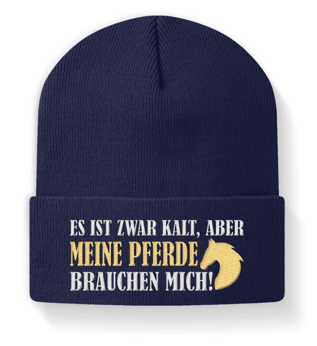 Pferde brauchen mich · Beanie Mütze-Beanie mit Stick-Navy-M-Agrarstarz