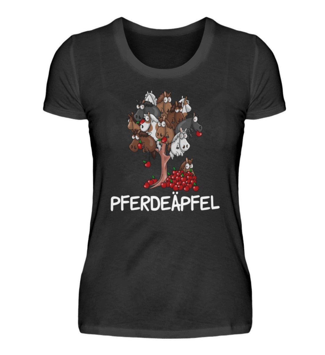 Pferdeäpfel · Damen T-Shirt-Damen Basic T-Shirt-Black-S-Agrarstarz