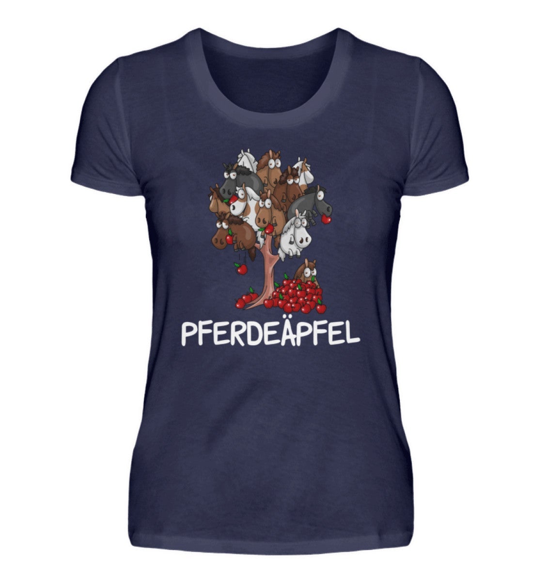 Pferdeäpfel · Damen T-Shirt-Damen Basic T-Shirt-Navy-S-Agrarstarz