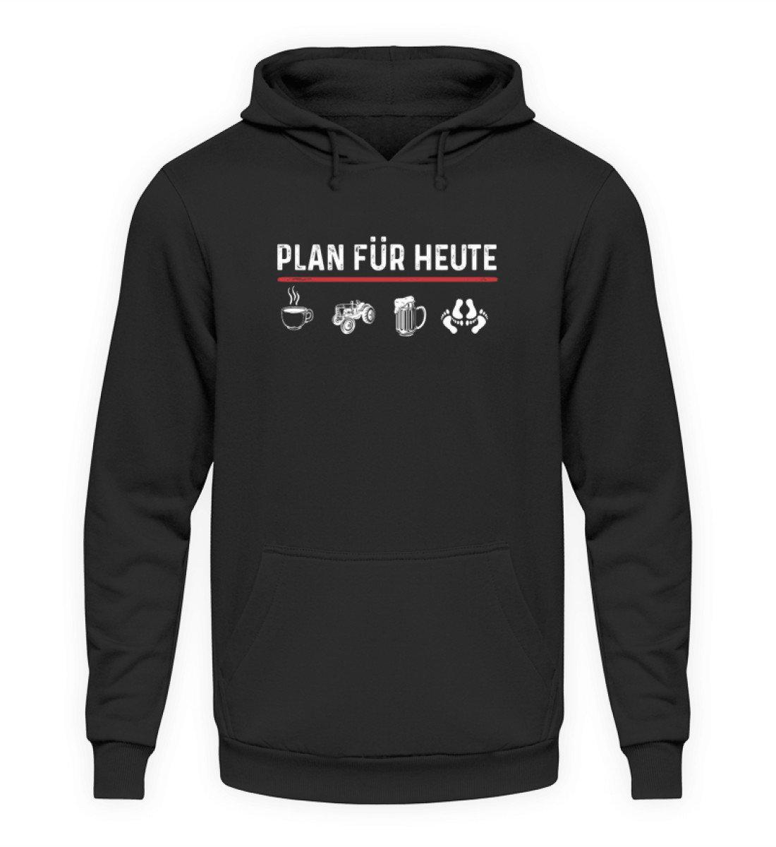 Plan für heute Traktor · Unisex Kapuzenpullover Hoodie-Unisex Hoodie-Jet Black-S-Agrarstarz