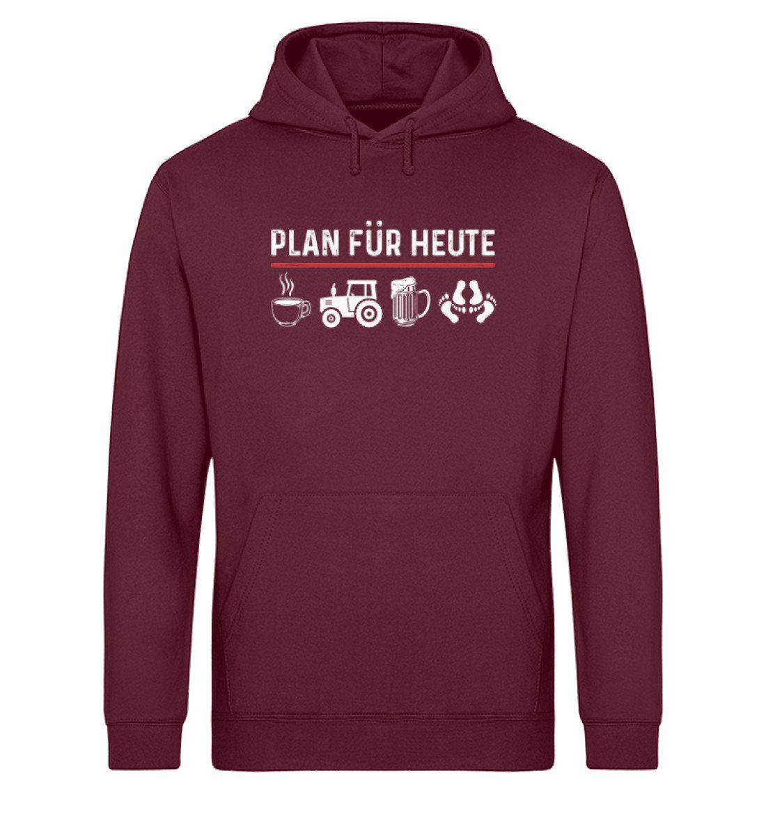 Plan für heute Traktor · Unisex Organic Hoodie-Drummer Hoodie ST/ST-Burgundy-XS-Agrarstarz