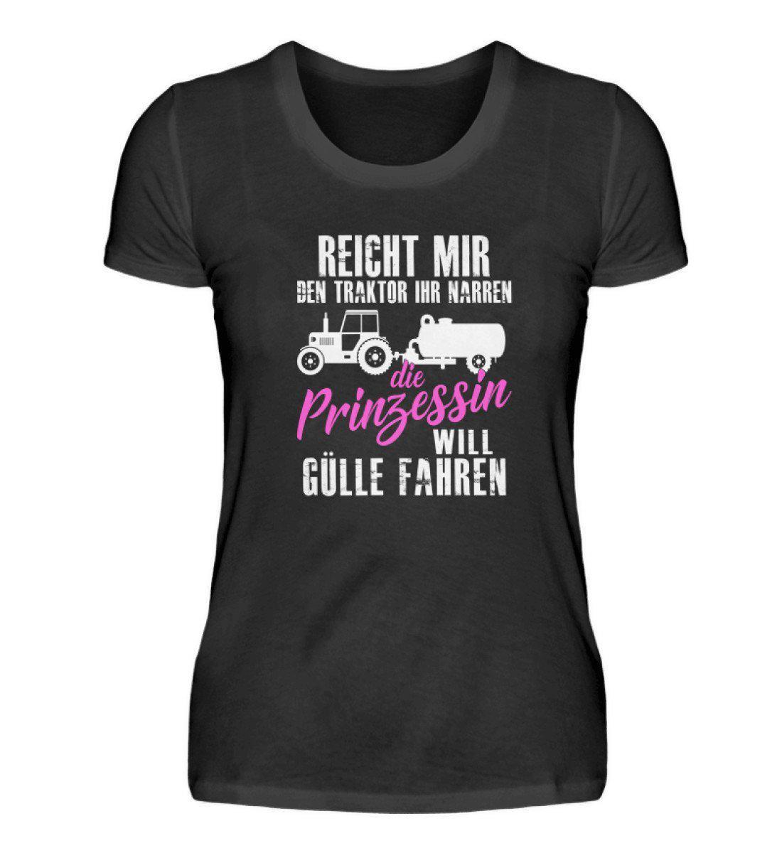 Prinzessin Gülle fahren · Damen T-Shirt-Damen Basic T-Shirt-Black-S-Agrarstarz