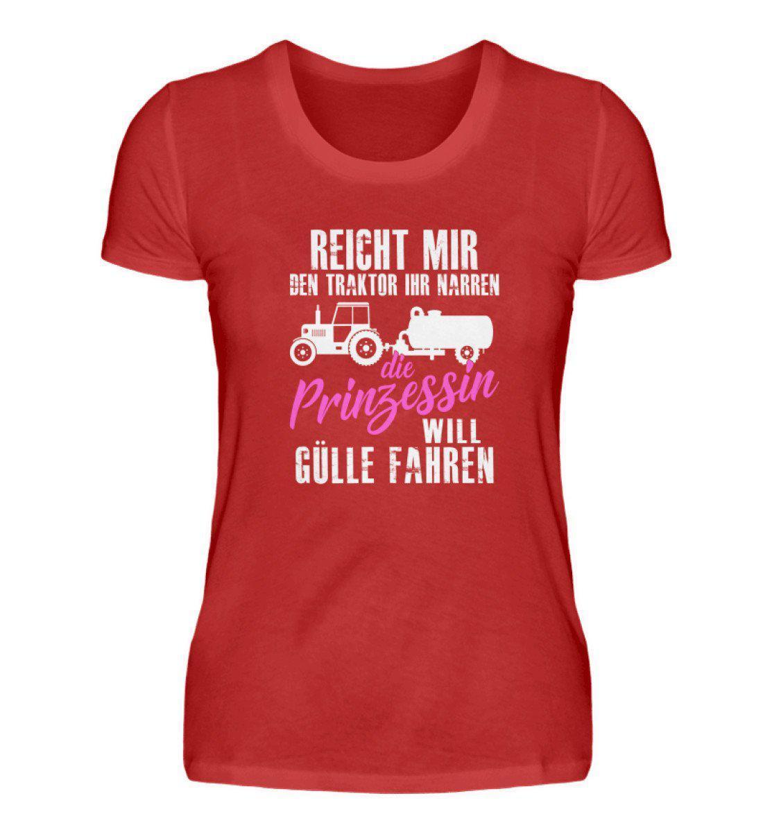 Prinzessin Gülle fahren · Damen T-Shirt-Damen Basic T-Shirt-Red-S-Agrarstarz