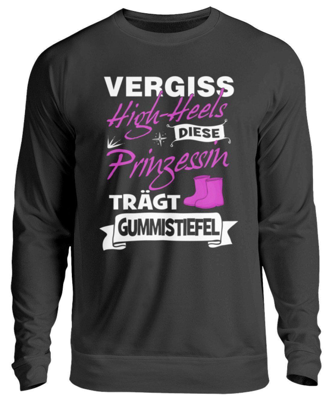 Prinzessin High-Heels Gummistiefel · Unisex Sweatshirt Pullover-Unisex Sweatshirt-Jet Black-S-Agrarstarz