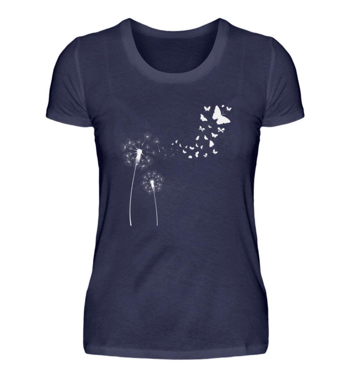 Pusteblume Schmetterlinge · Damen T-Shirt-Damen Basic T-Shirt-Navy-S-Agrarstarz
