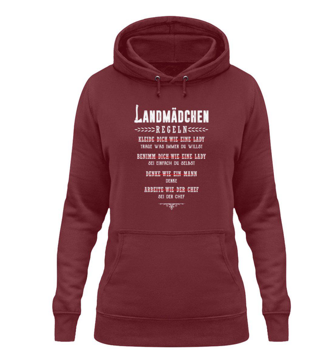 Regeln Landmädchen · Damen Hoodie-Damen Hoodie-Burgundy-XS-Agrarstarz