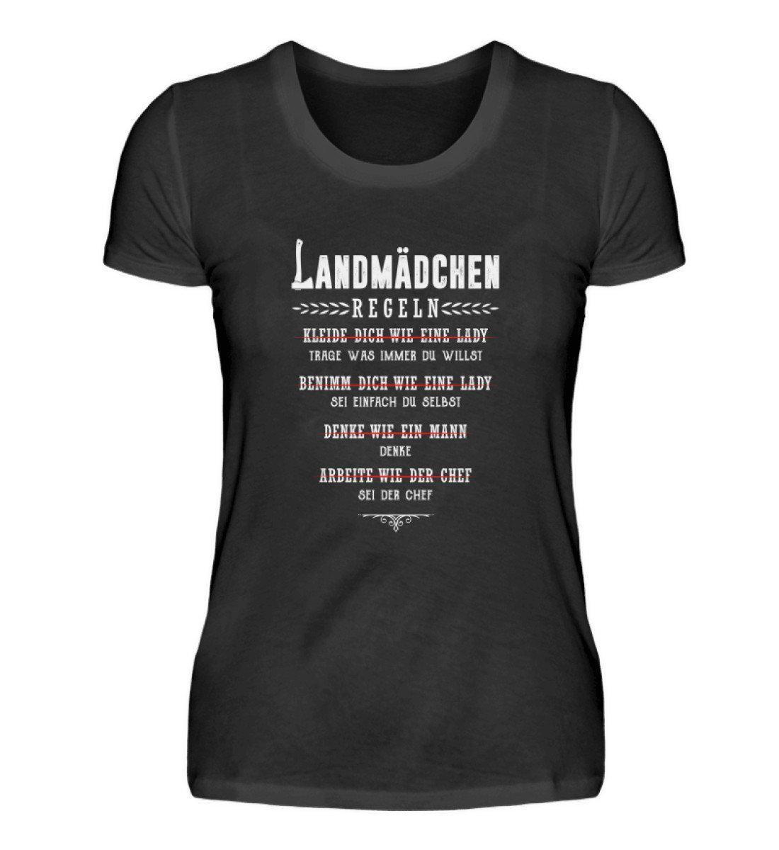 Regeln Landmädchen · Damen T-Shirt-Damen Basic T-Shirt-Black-S-Agrarstarz