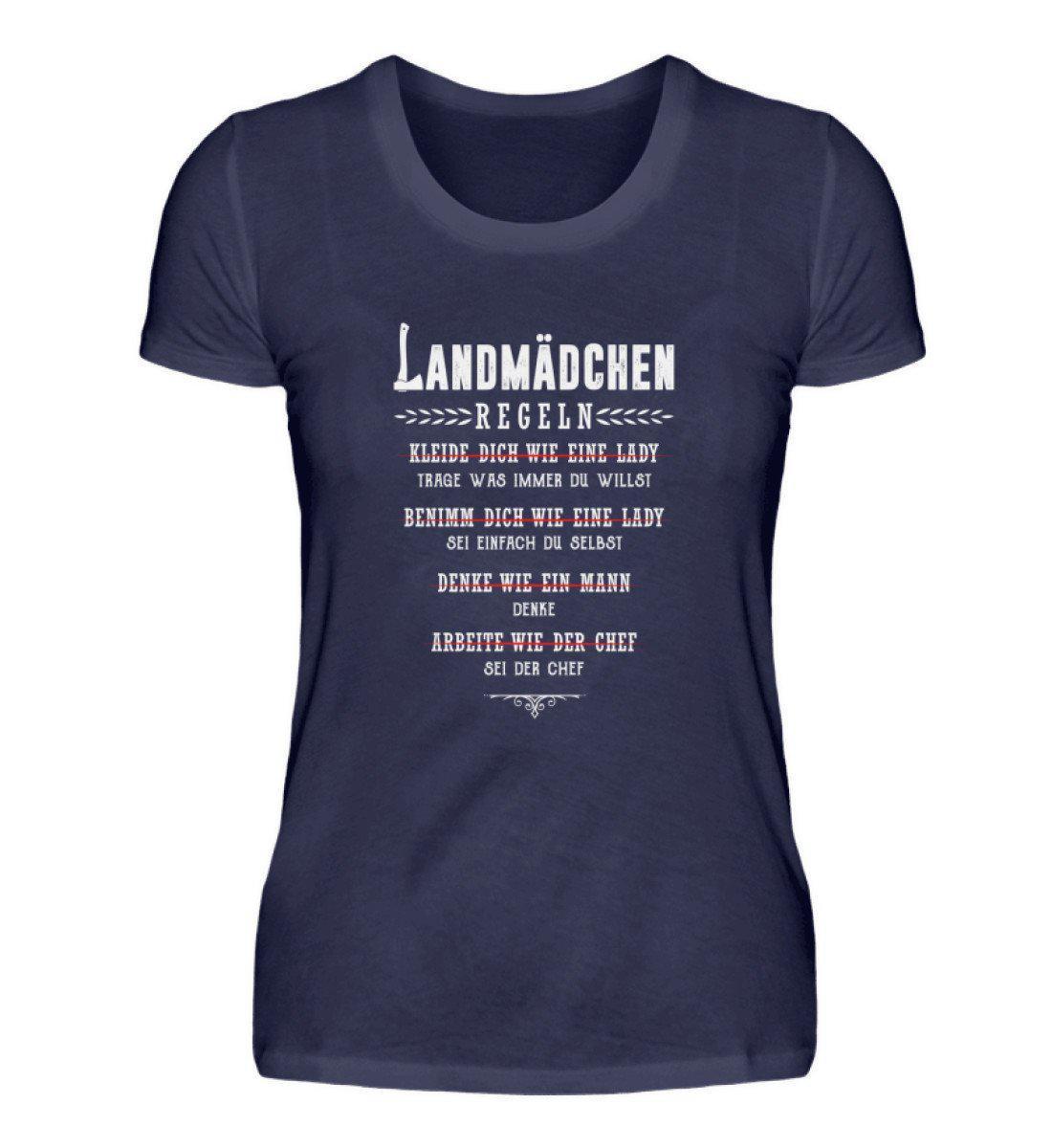 Regeln Landmädchen · Damen T-Shirt-Damen Basic T-Shirt-Navy-S-Agrarstarz