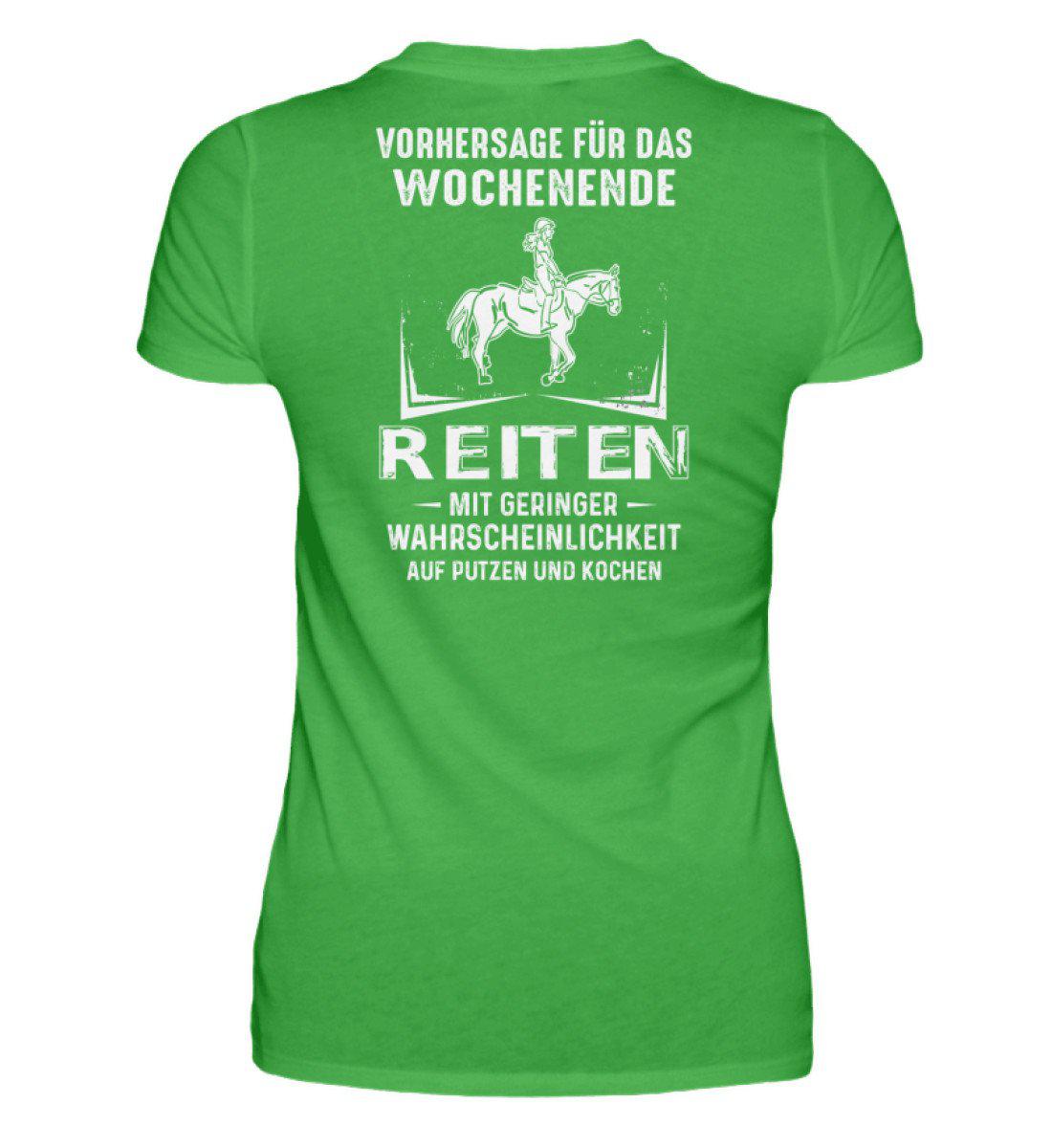 Reiten Vorhersage (Rückenprint) · Damen T-Shirt-Damen Basic T-Shirt-Green Apple-S-Agrarstarz