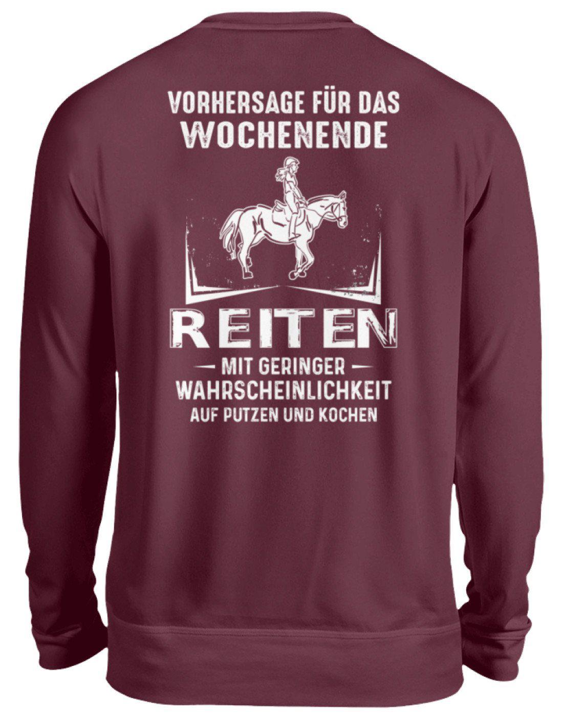 Reiten Vorhersage (Rückenprint) · Unisex Sweatshirt Pullover-Unisex Sweatshirt-Burgundy-S-Agrarstarz