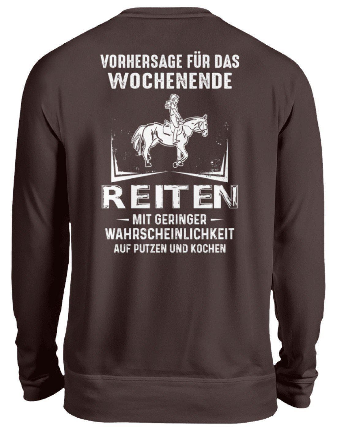 Reiten Vorhersage (Rückenprint) · Unisex Sweatshirt Pullover-Unisex Sweatshirt-Hot Chocolate-S-Agrarstarz