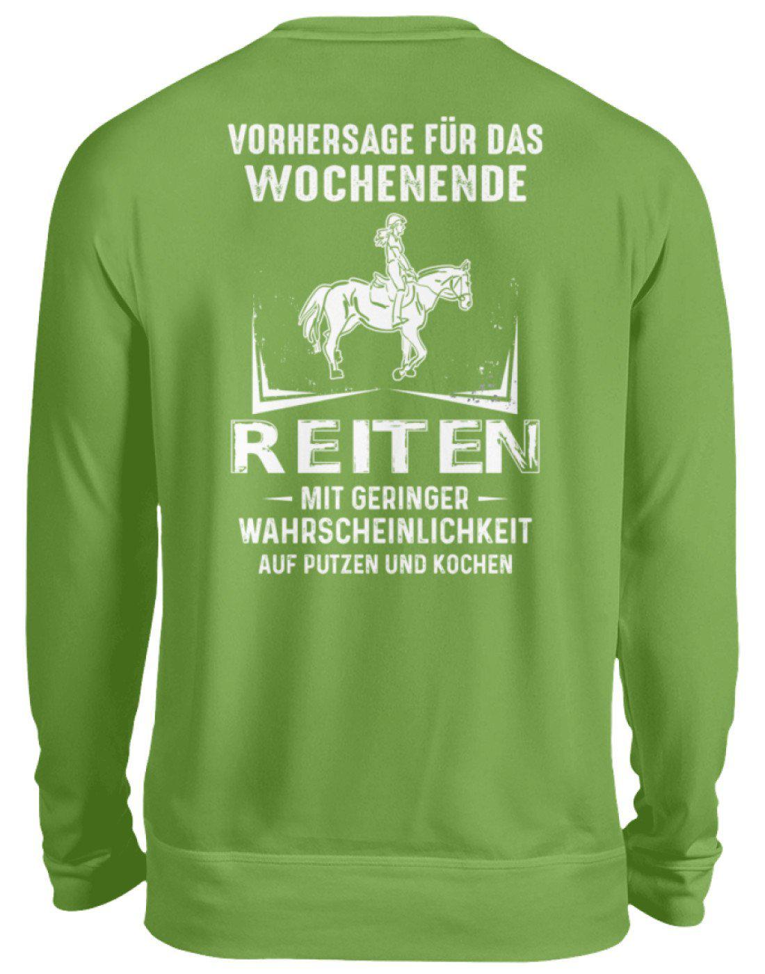 Reiten Vorhersage (Rückenprint) · Unisex Sweatshirt Pullover-Unisex Sweatshirt-LimeGreen-S-Agrarstarz